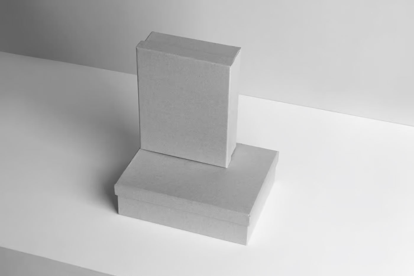 Free Two Cardboard Boxes Mockup PSD Template