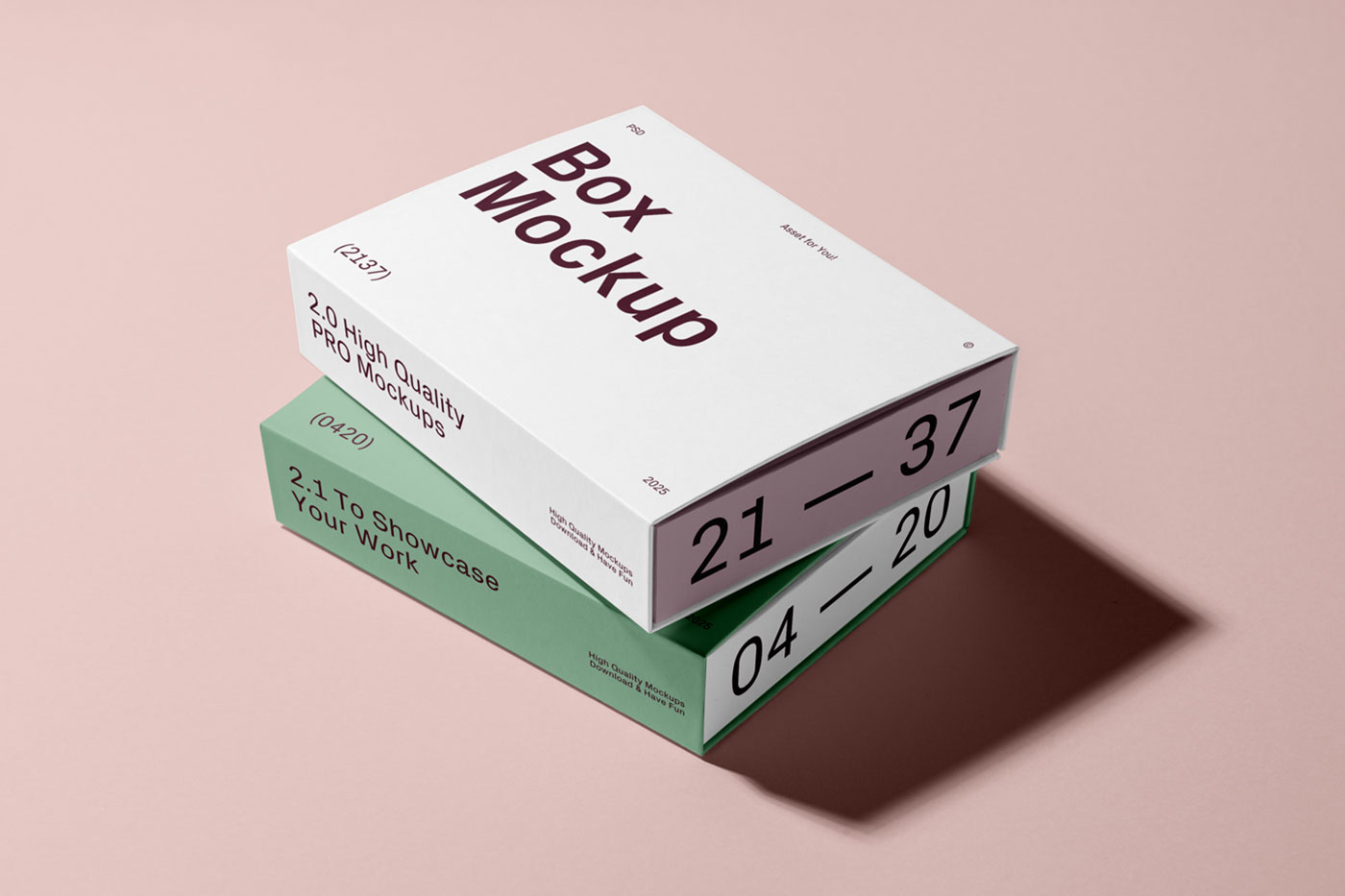 Free Two Paper Boxes Mockup PSD Template