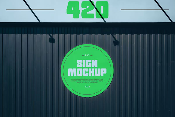 Free Two Signs Mockup PSD Template