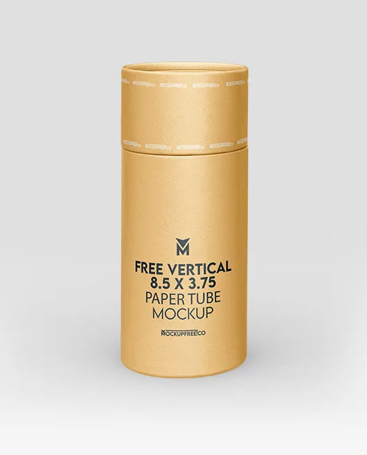 Free Vertical Paper Tube Mockup PSD Template