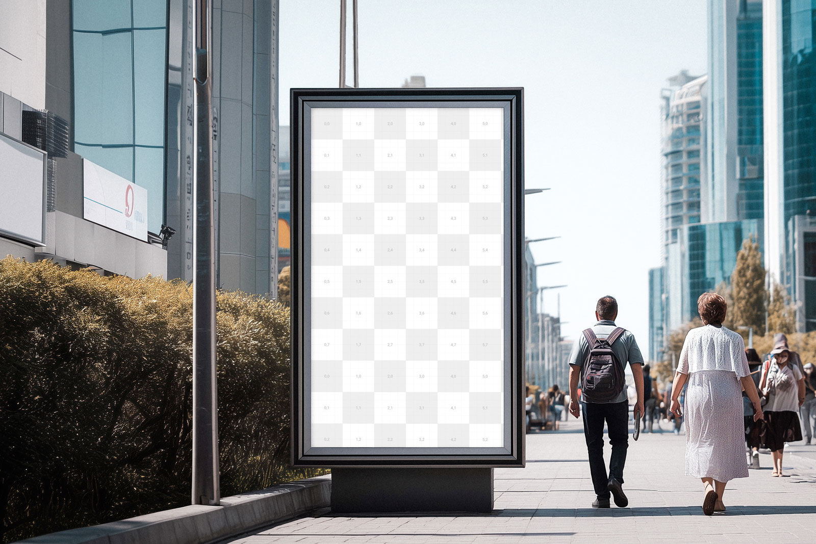 Free Vertical Street Billboard Mockup PSD Template