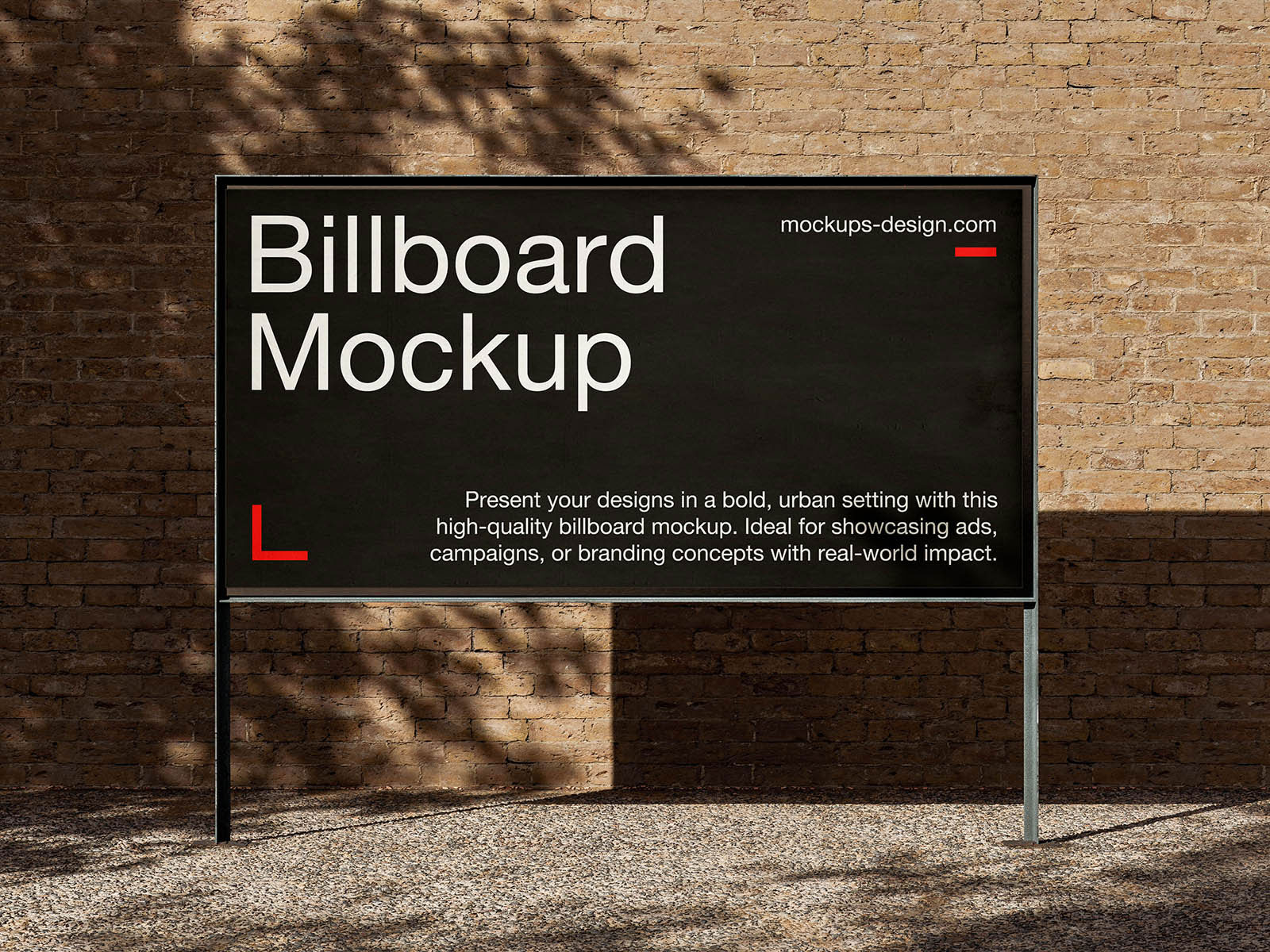 Free Wall Billboard Urban Mockup PSD Template