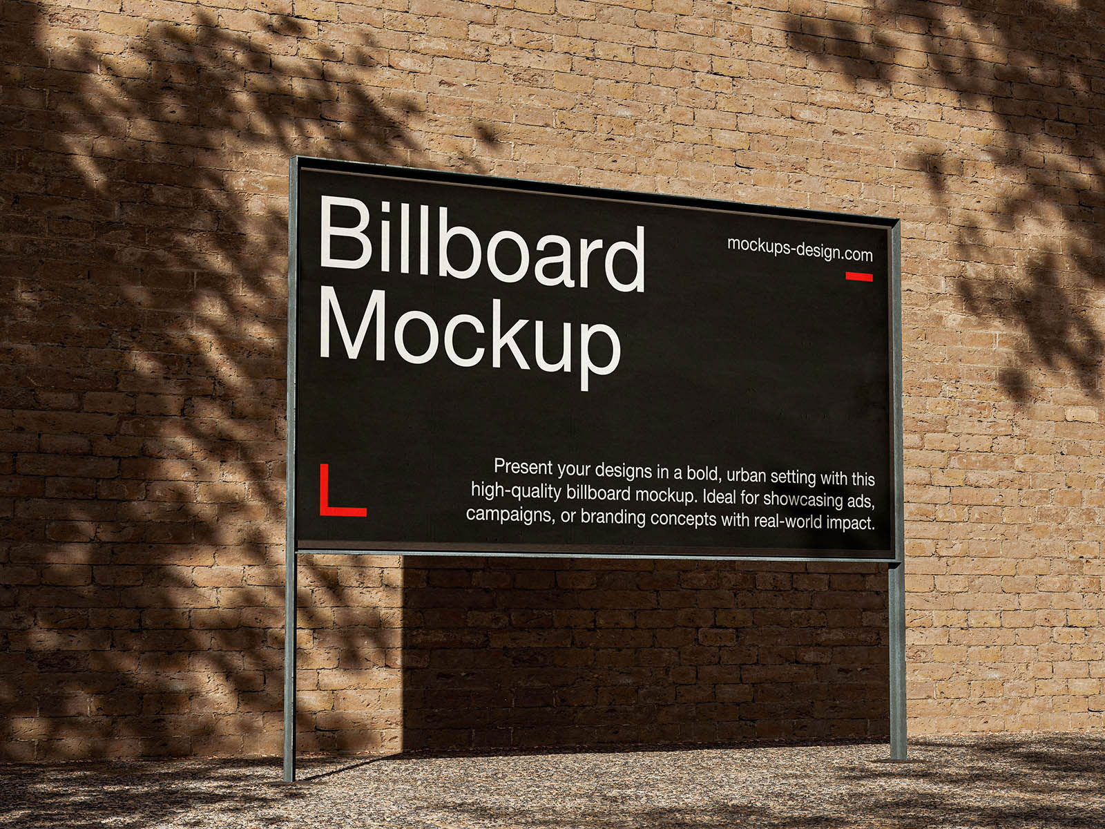 Free Wall Billboard Urban Mockup PSD Template