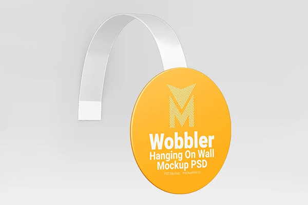 Free Wobbler Hanging Wall Mockup PSD Template