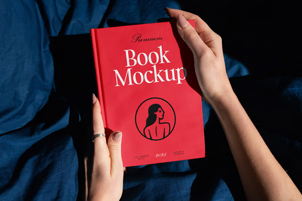 Free Woman Holding Book Mockup PSD Template