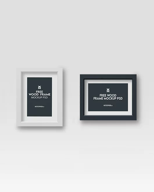 Free Wood Frame Mockup PSD Template