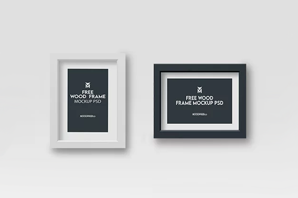 Free Wood Frame Mockup PSD Template