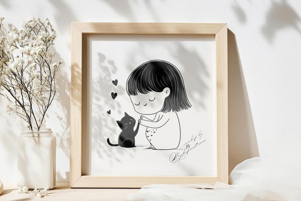 Free Wooden Square Photo Frame Mockup PSD Template