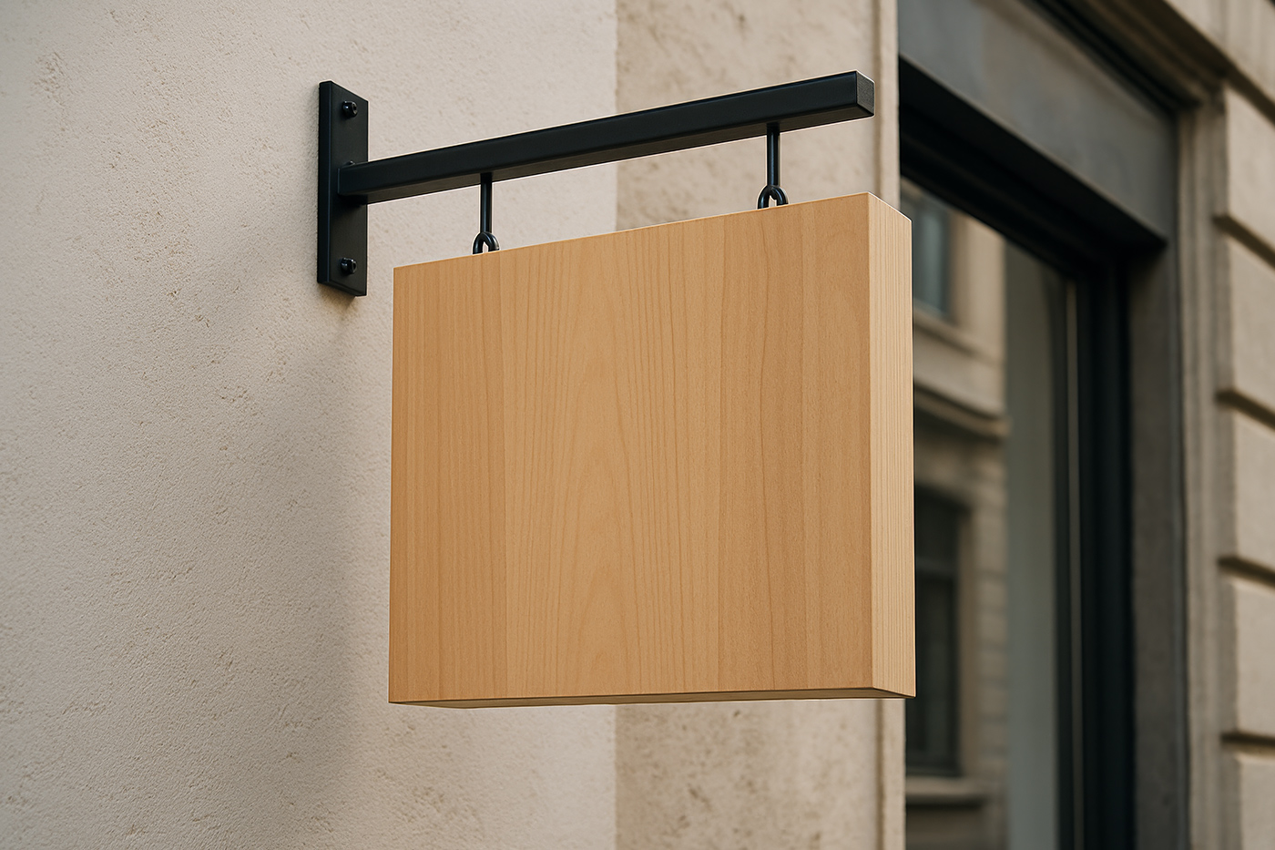 Free Wooden Thick Sign Mockup PSD Template