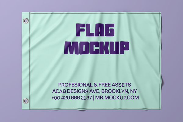 Free Wrinkled Flag Mockup PSD Template