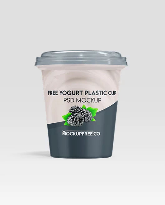 Free Yogurt Plastic Cup Mockup PSD Template