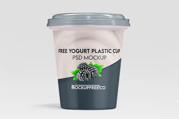 Free Yogurt Plastic Cup Mockup PSD Template