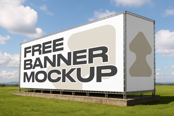 Free Banner Near Farm Mockup PSD Template