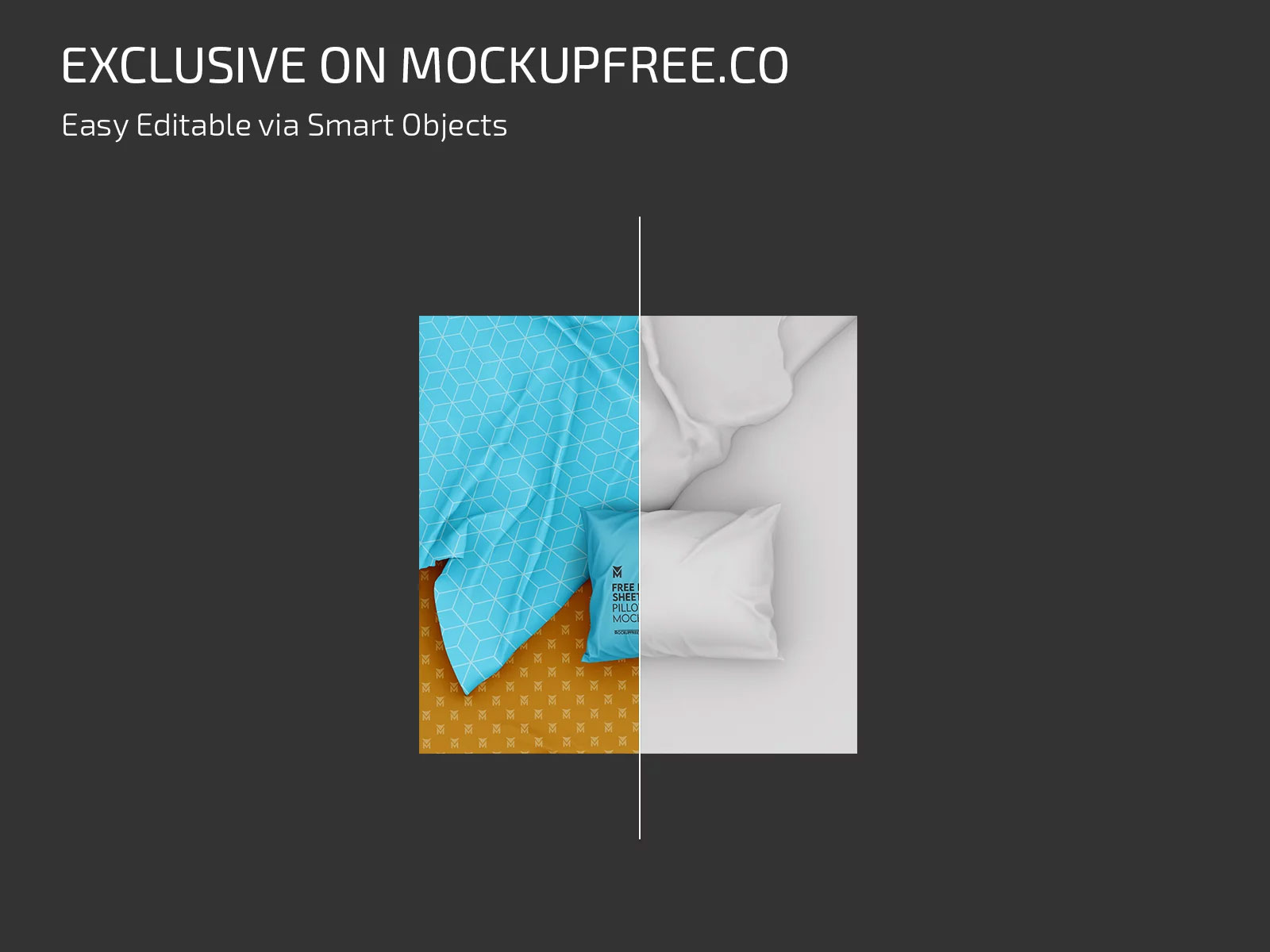 Free Bedding Sheets Pillow Mockup PSD Template