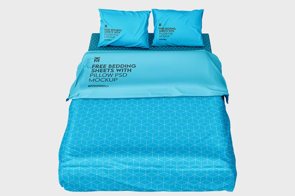 Free Bedding Sheets Pillow Mockup PSD Template