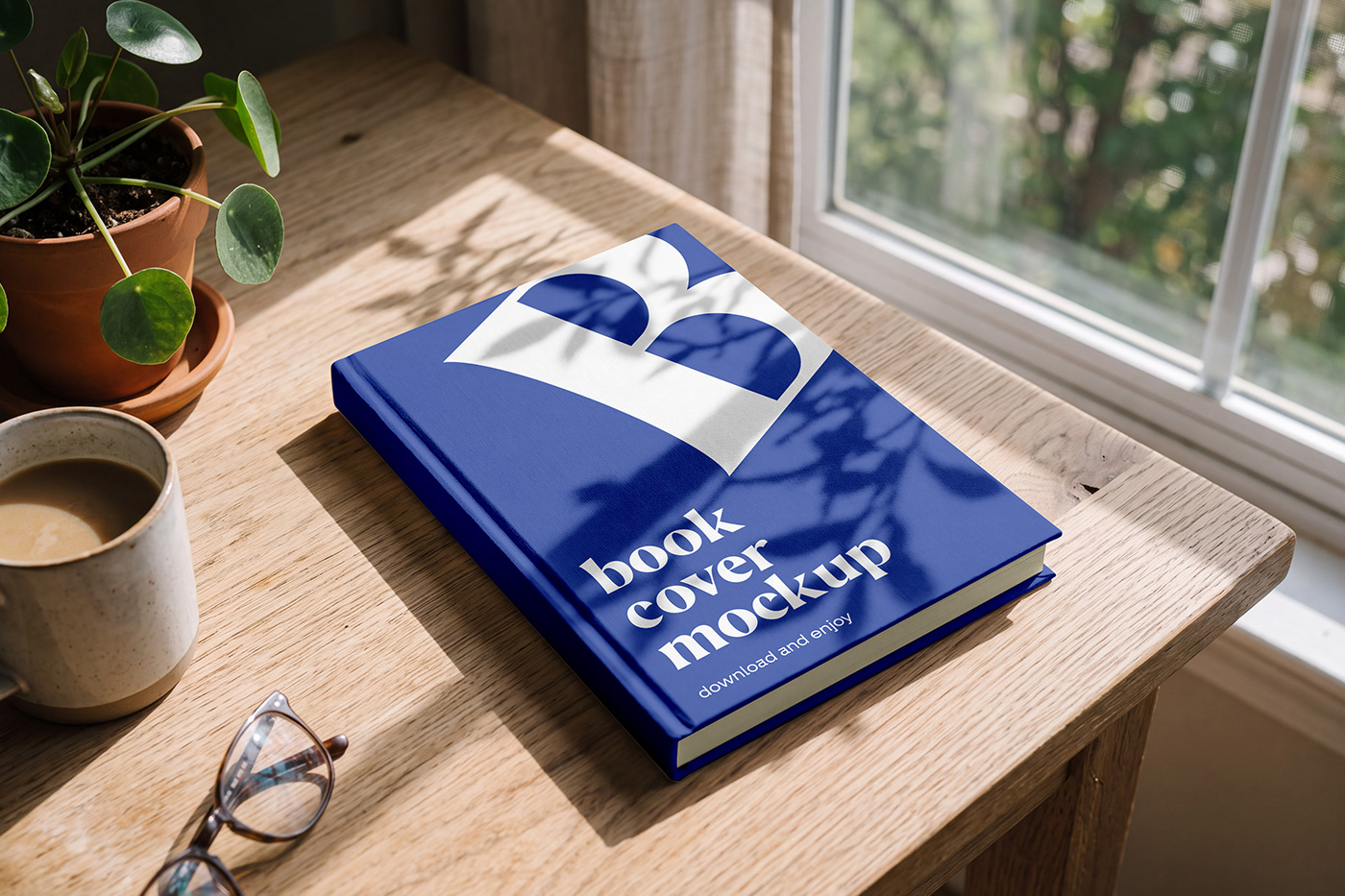 Free Book on Desk Mockup PSD Template