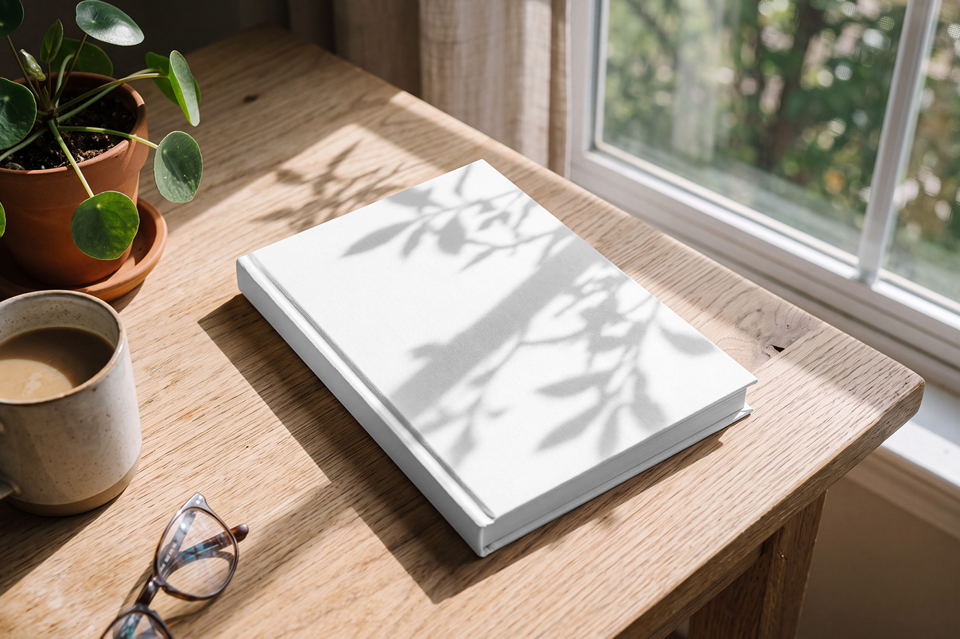 Free Book on Desk Mockup PSD Template