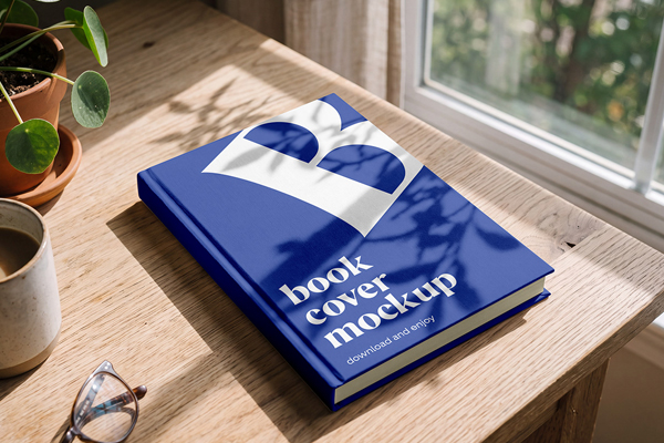 Free Book on Desk Mockup PSD Template
