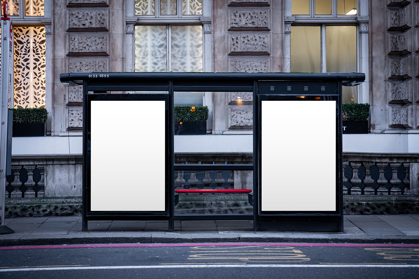 Free Bus Stop Citylights Mockup PSD Template