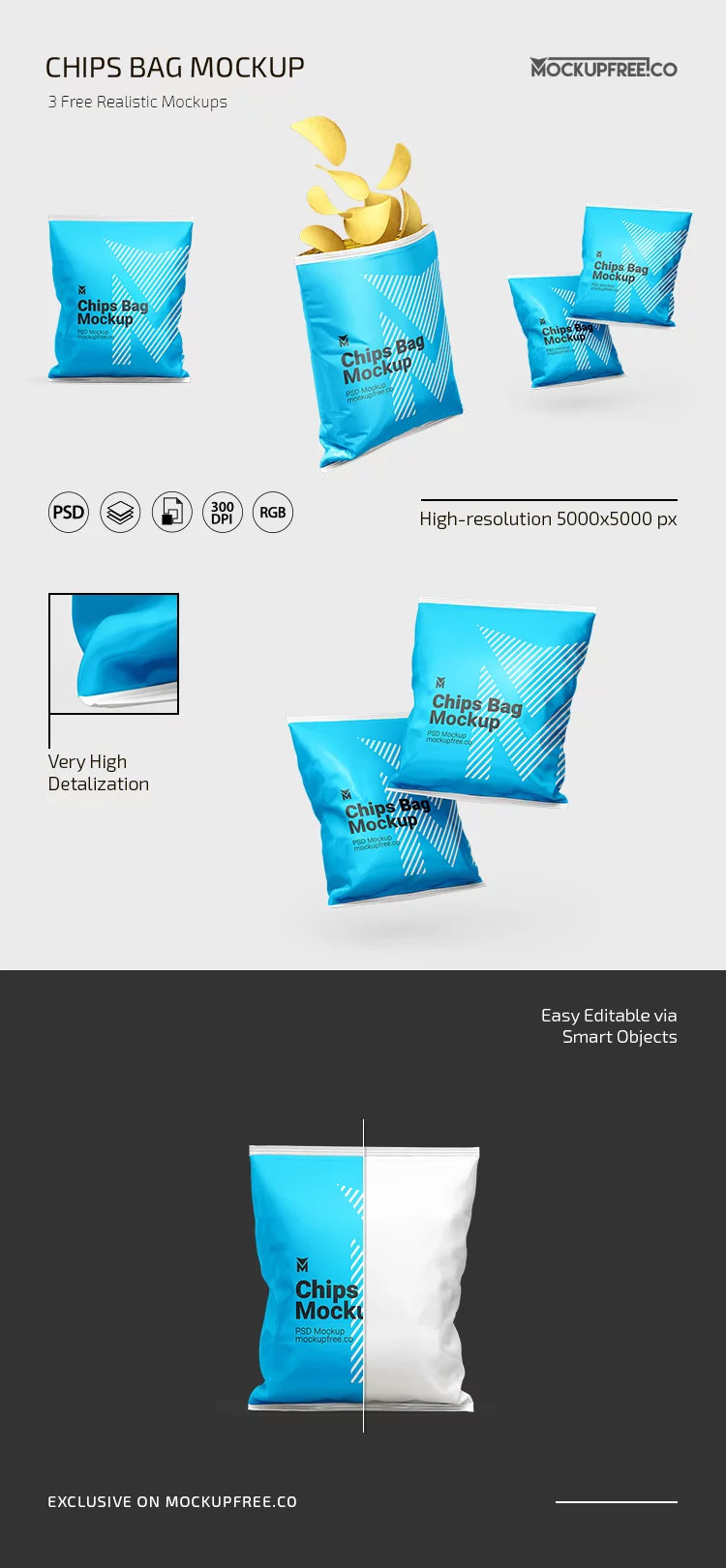 Free Chips Bag Mockup PSD Template