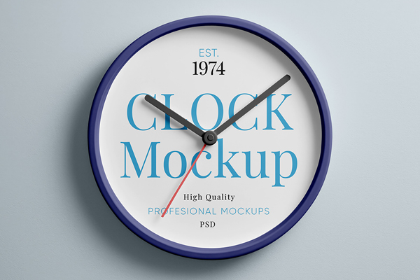 Free Clock Mockup PSD Template