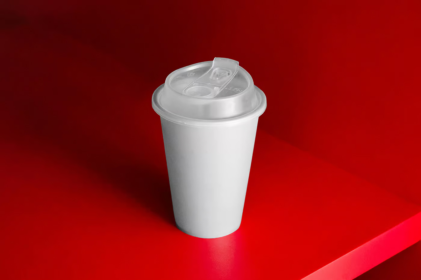 Free Coffee Cup on Shelf Mockup PSD Template