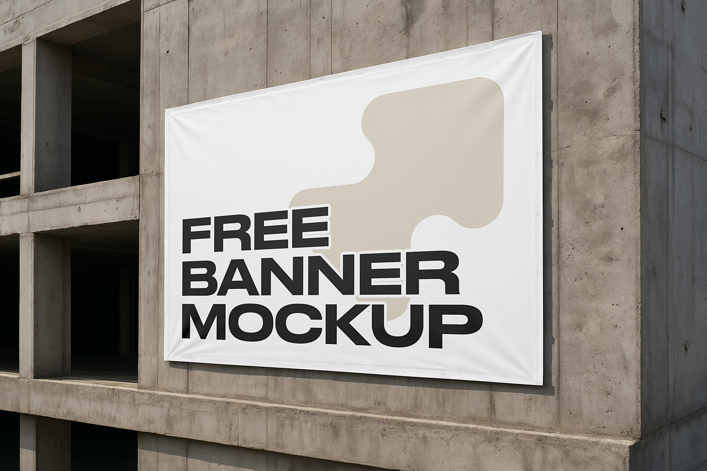 Free Construction Banner Mockup PSD Template