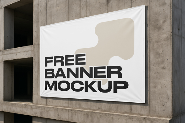 Free Construction Banner Mockup PSD Template