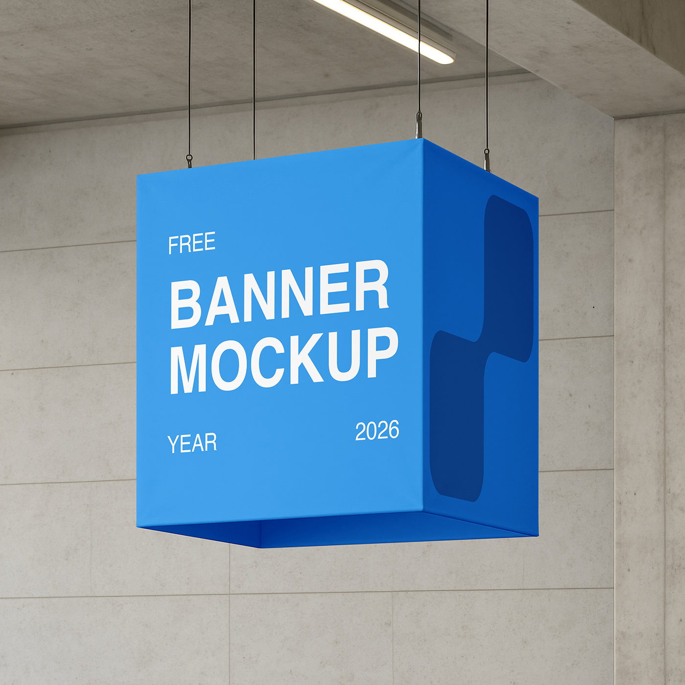 Free Cubic Banner Mockup PSD Template