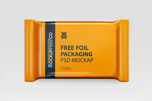 Free Foil Packaging Mockup PSD Template