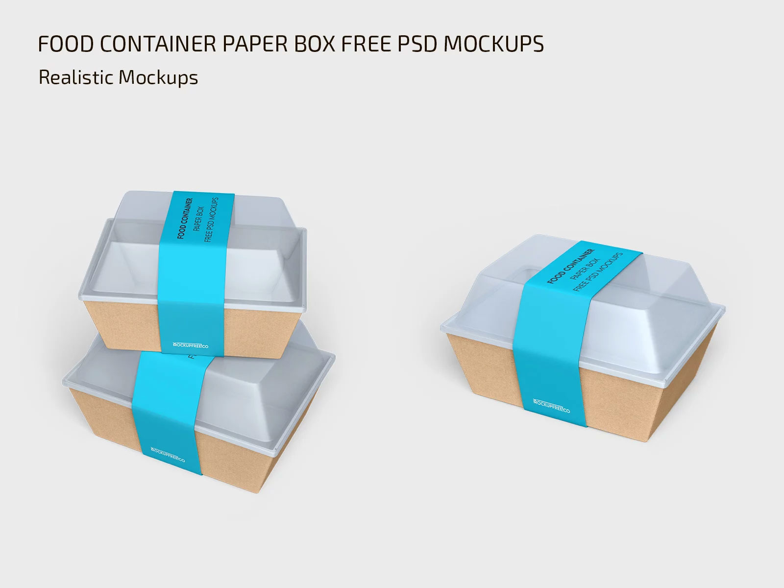 Free Food Container Paper Box Mockups PSD Template