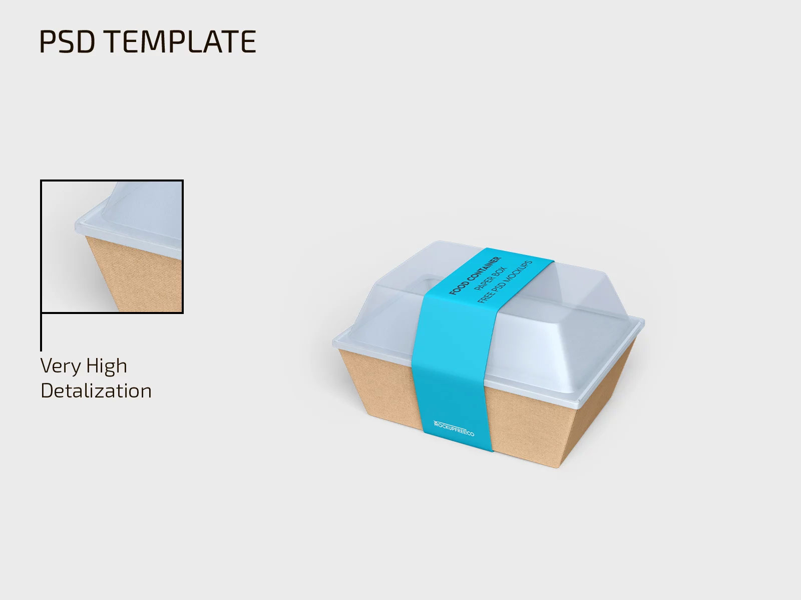 Free Food Container Paper Box Mockups PSD Template