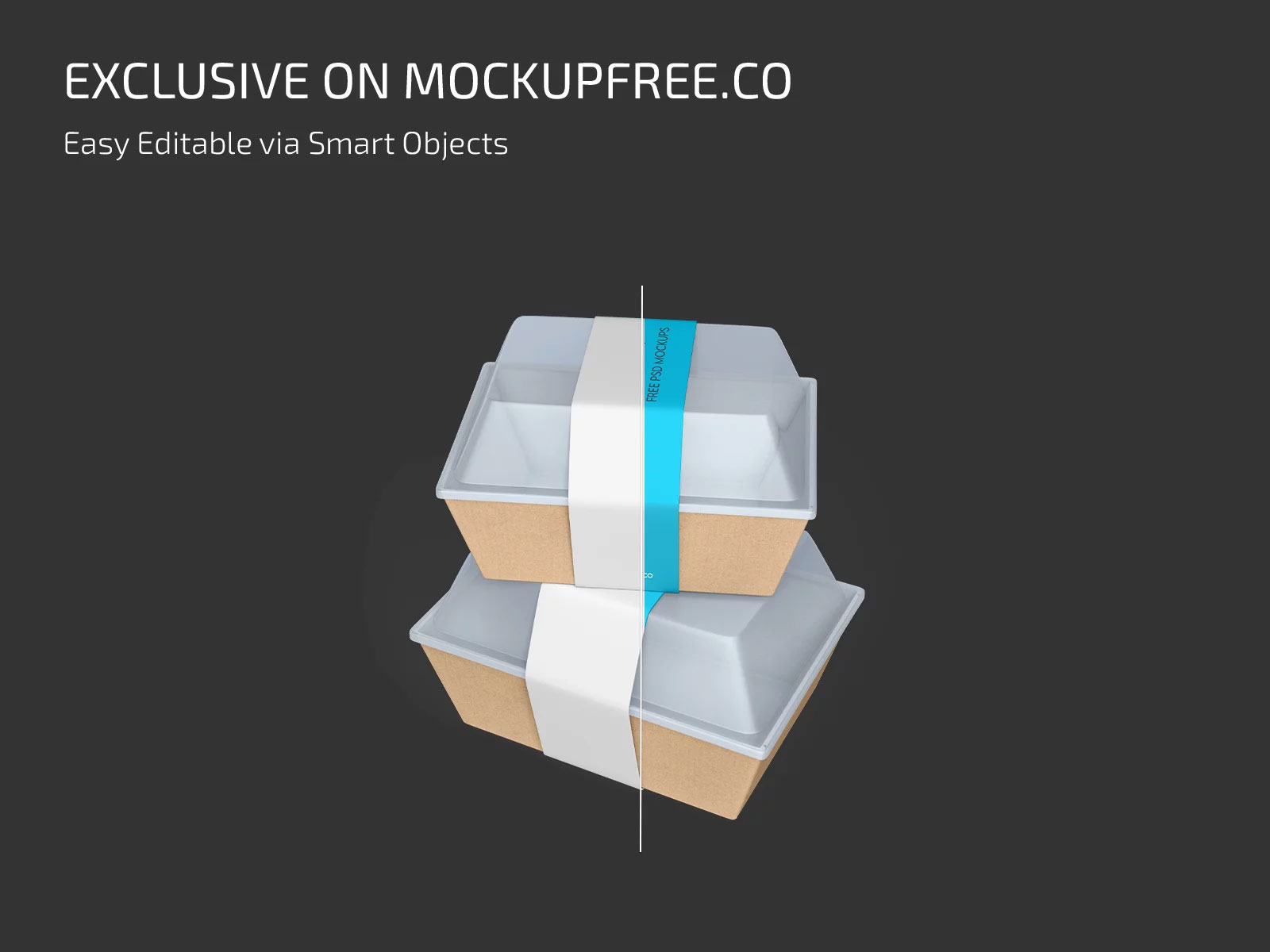Free Food Container Paper Box Mockups PSD Template