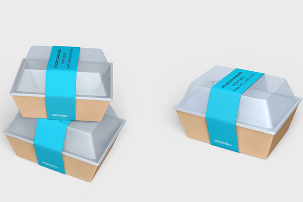 Free Food Container Paper Box Mockups PSD Template