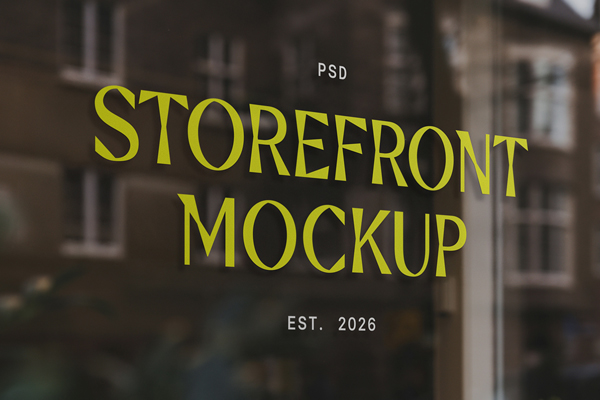 Free Glass Storefront Mockup PSD Template