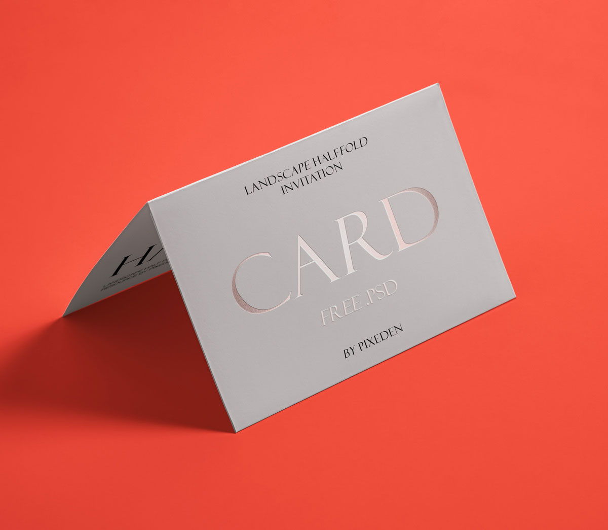 Free Half Fold Invitation Card Mockup PSD Template