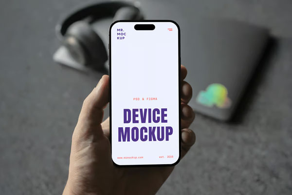 Free Hand iPhone 16 Pro Mockup PSD Template
