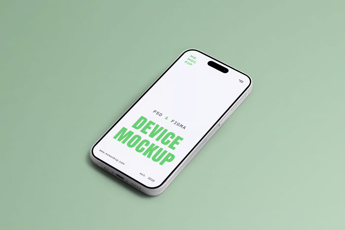 Free iPhone 16 Pro Laying on Floor Mockup PSD Template