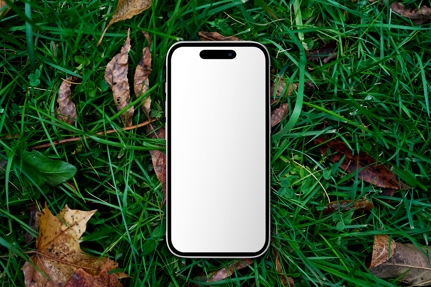 Free iPhone on Grass Mockup PSD Template