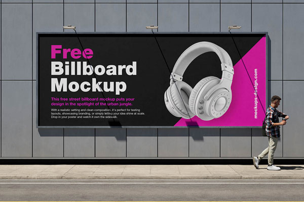 Free Large Street Billboard Mockup PSD Template