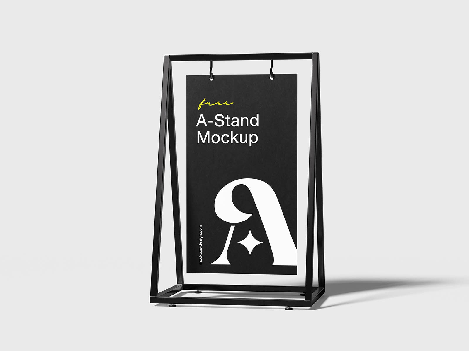 Free Modern A Stand Poster Mockup PSD Template