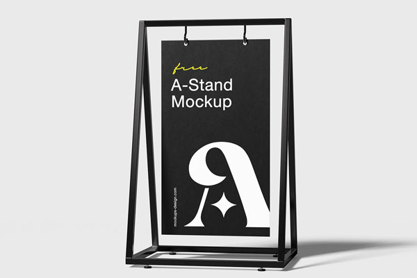 Free Modern A Stand Poster Mockup PSD Template