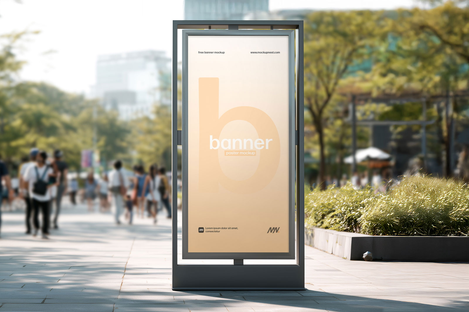 Free Outdoor City Urban Banner Mockup PSD Template