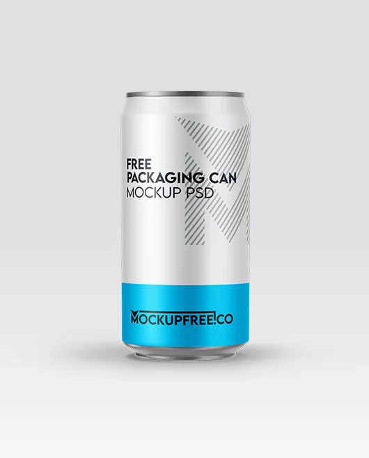 Free Packaging Can Mockup PSD Template