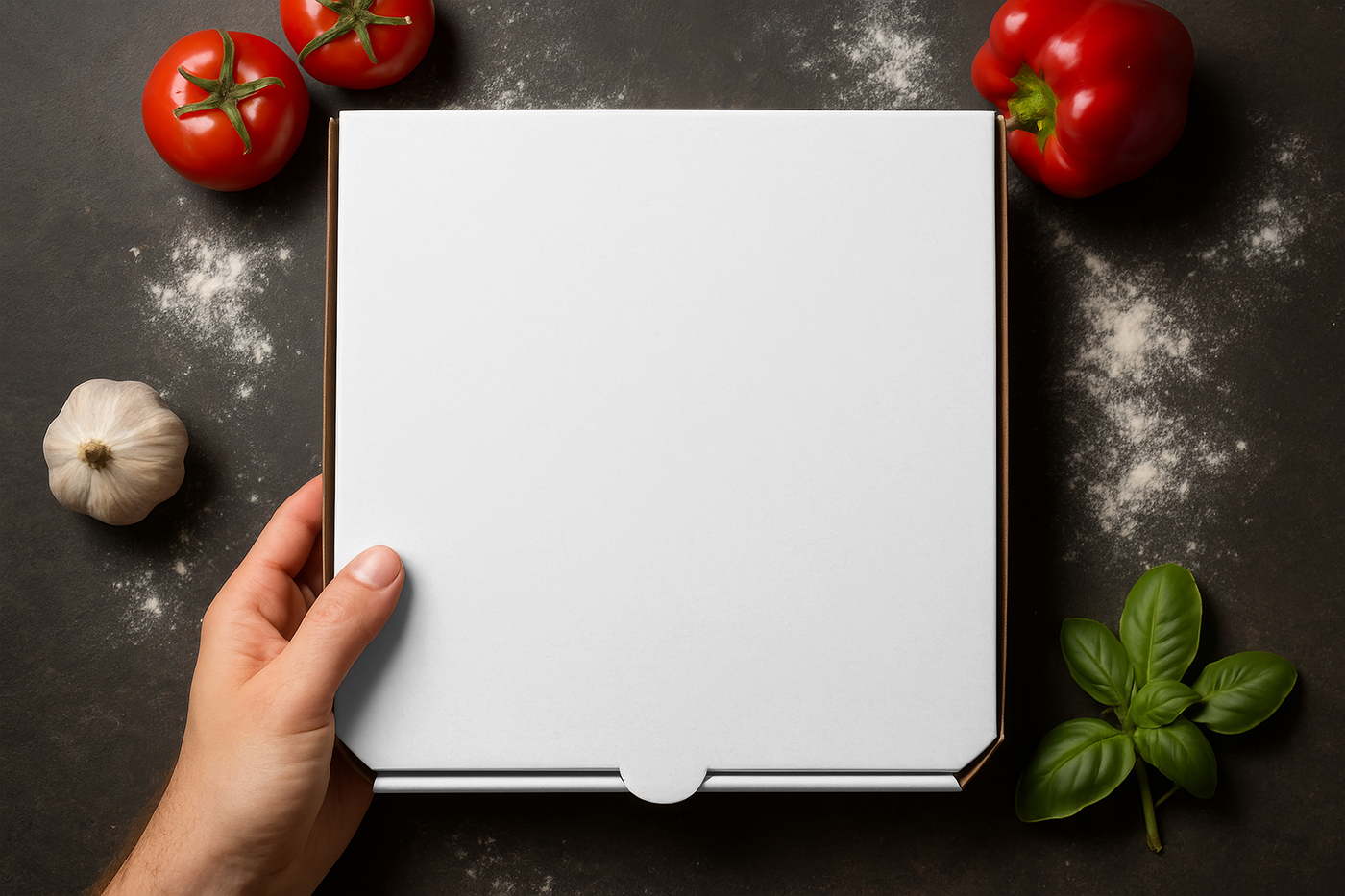 Free Paper Pizza Box Mockup PSD Template
