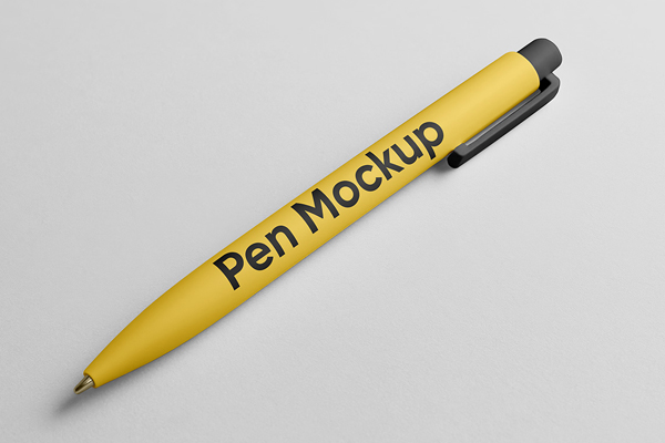 Free Perspective Pen Studio Shot Mockup PSD Template