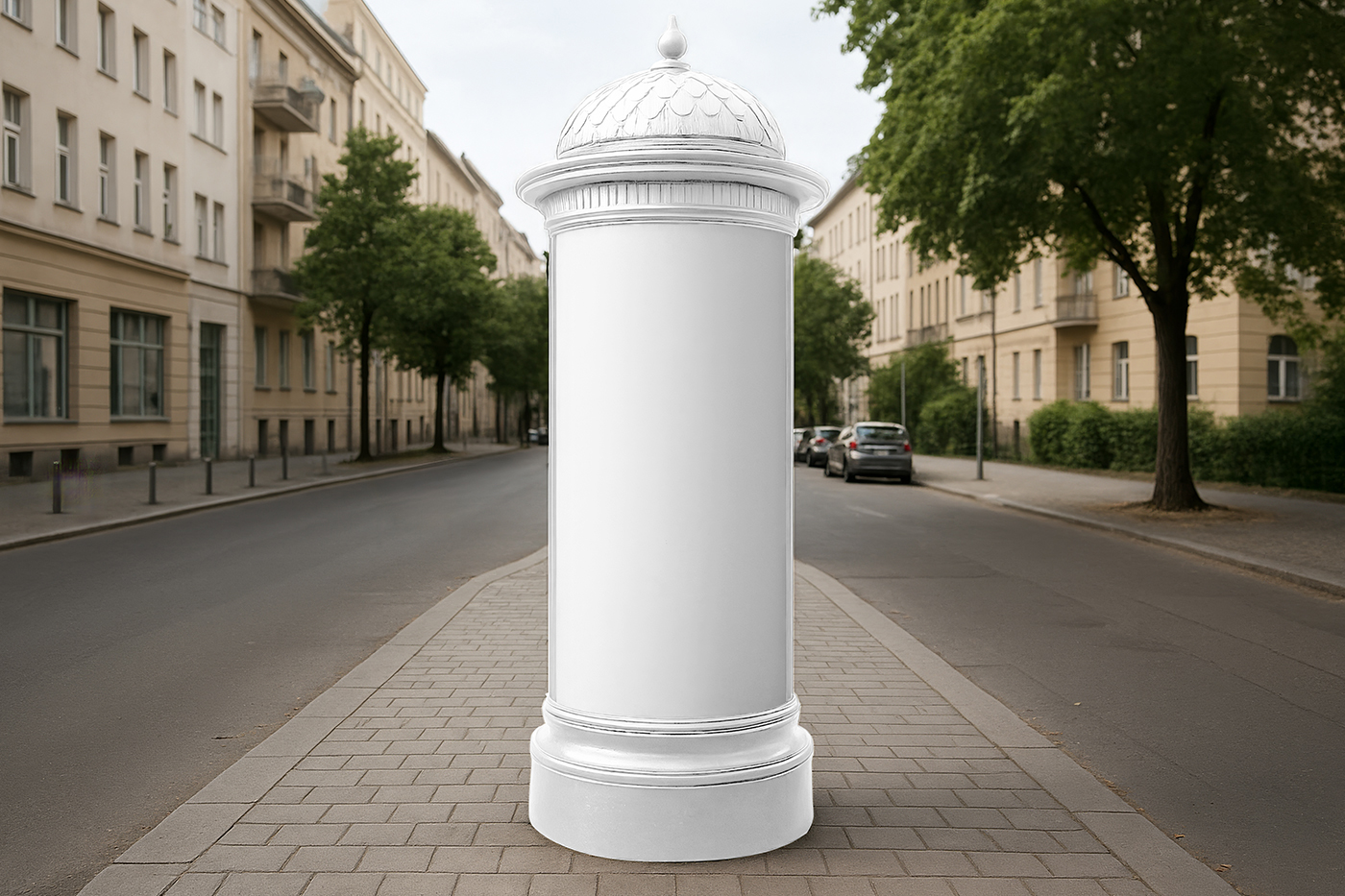 Free Poster on Monument Mockup PSD Template