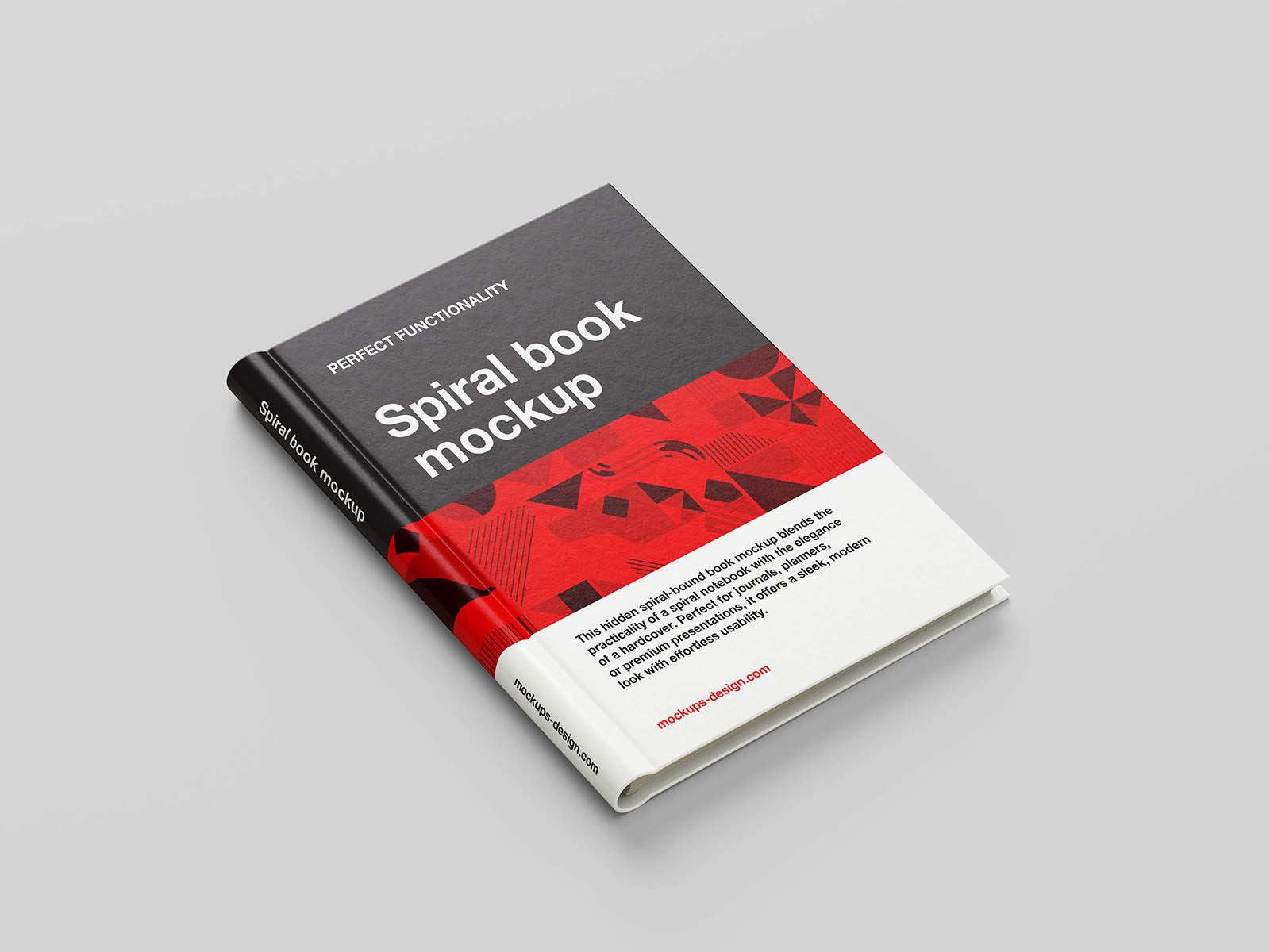 Free Sleek Spiral Bound Book Mockup PSD Template