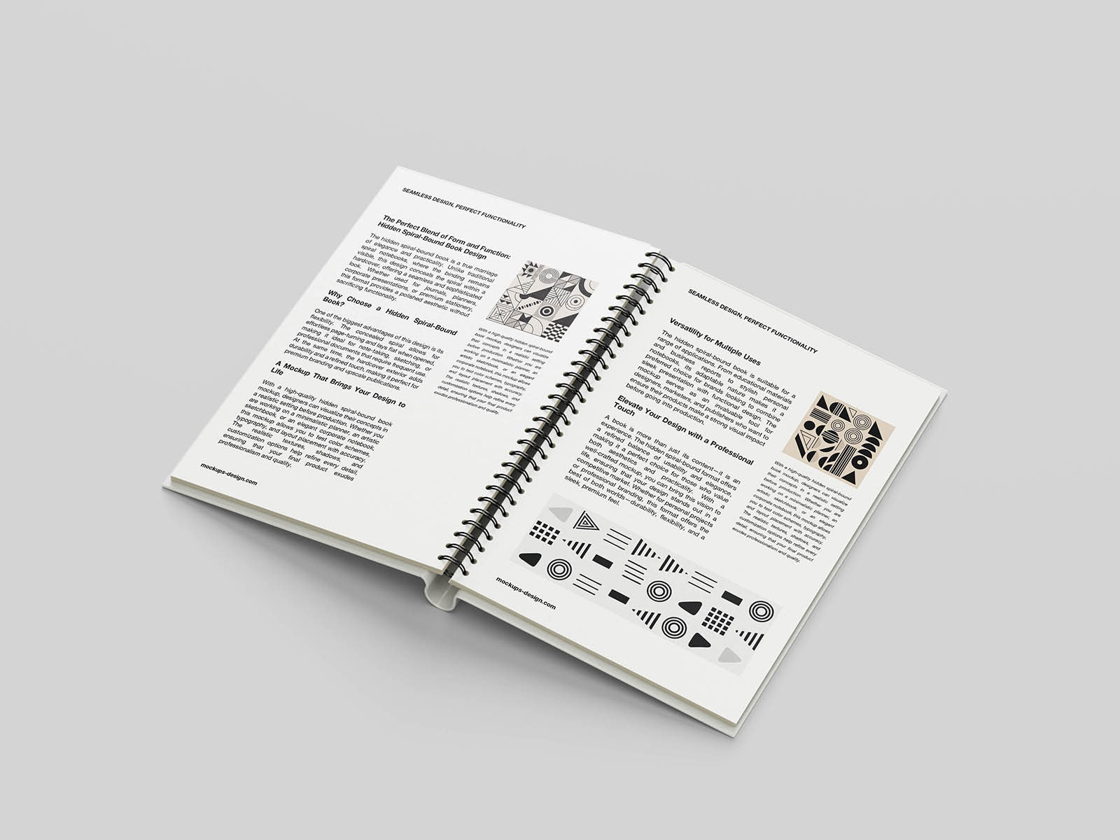 Free Sleek Spiral Bound Book Mockup PSD Template