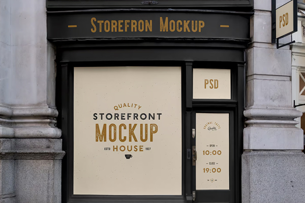 Free Small Storefront Mockup PSD Template